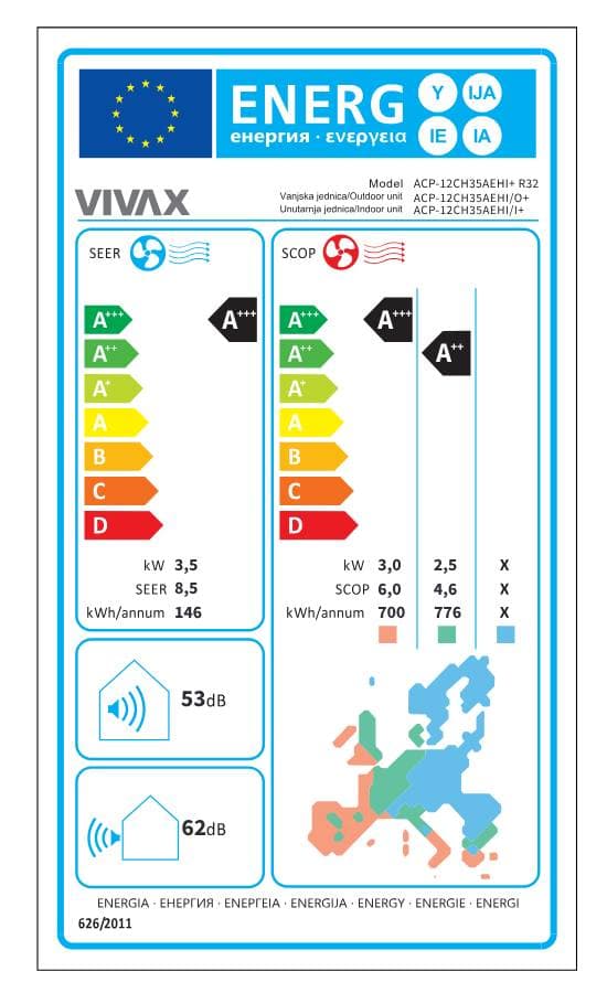 Klima Uređaj Vivax ACP-12CH35AEHI+ Silver