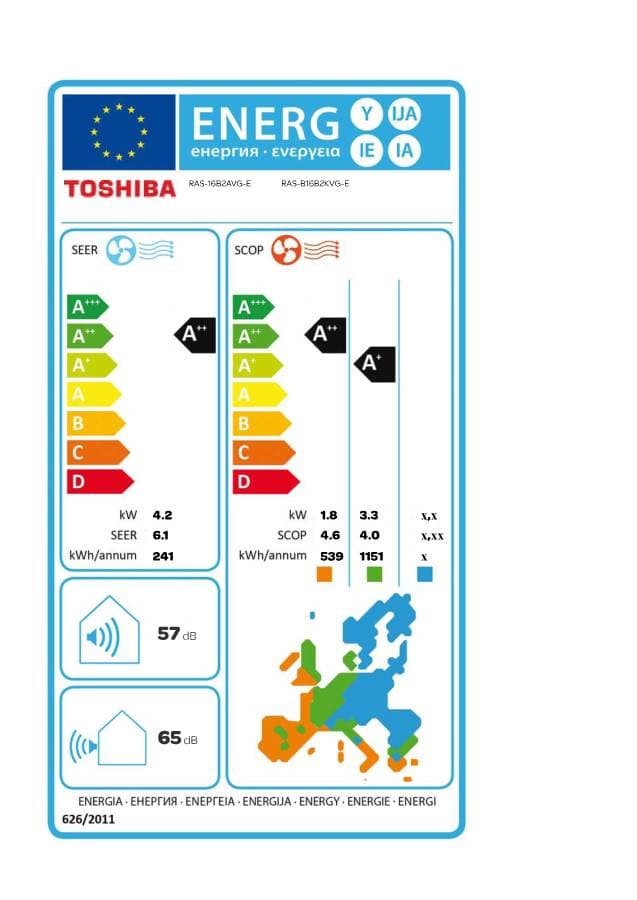 Klima Uređaj Toshiba Seiya Classic RAS-B162KVG-E RAS-16B2AVG-E