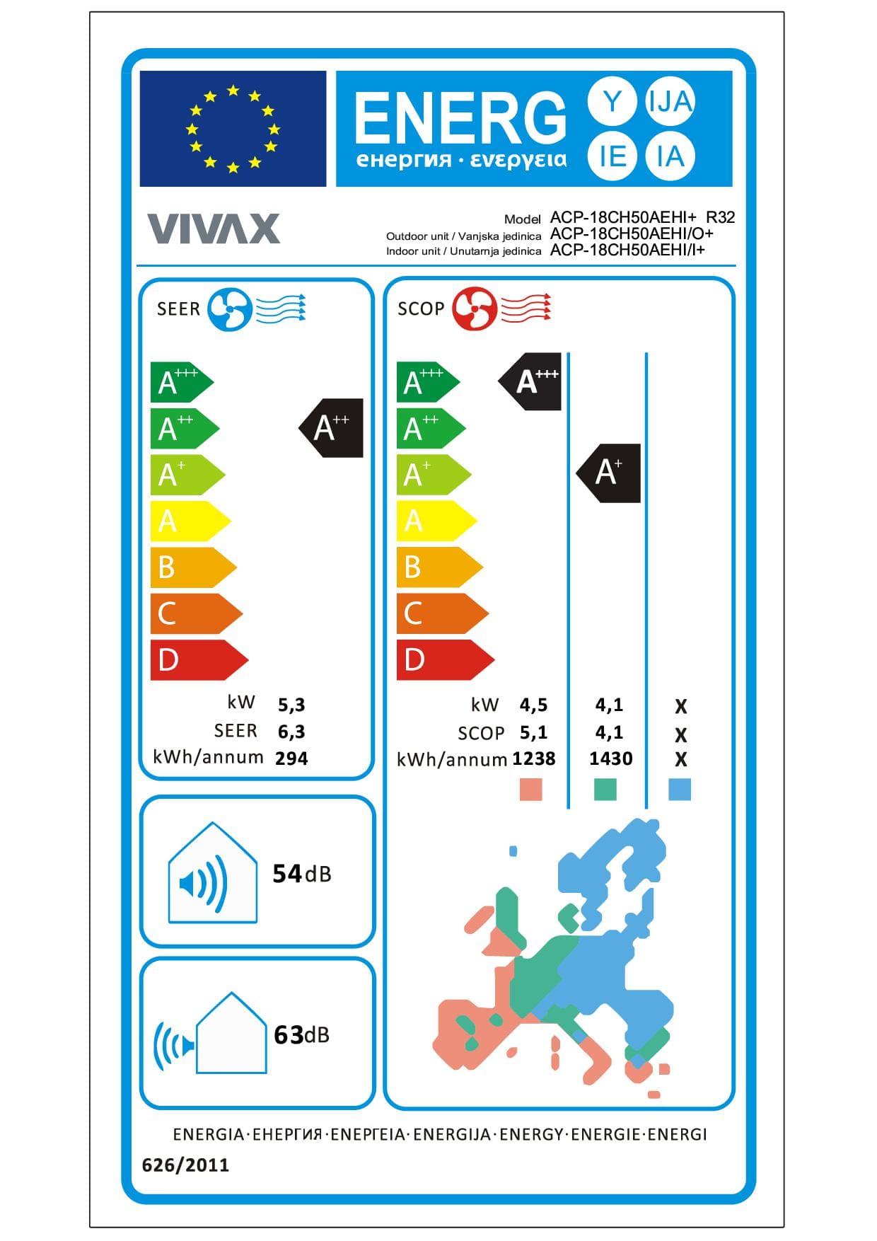 Klima Uređaj Vivax ACP-18CH50AEHI+ Silver